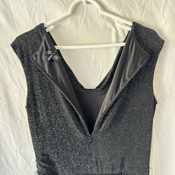 Avante Garde Wide Leg Jumpsuit Womens 10 Glitter Valentines Date Night Black - Picture 11 of 13